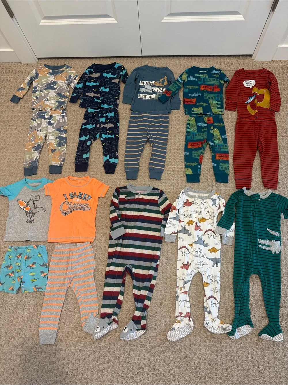 12M Boy Pajamas Carters and Carters simple joys bundle.